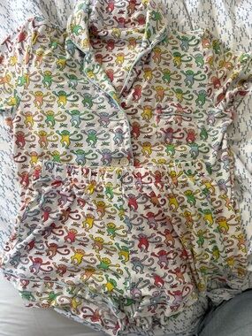 Roller Rabbit Disco Monkey Print Pajama Set - Multicolor